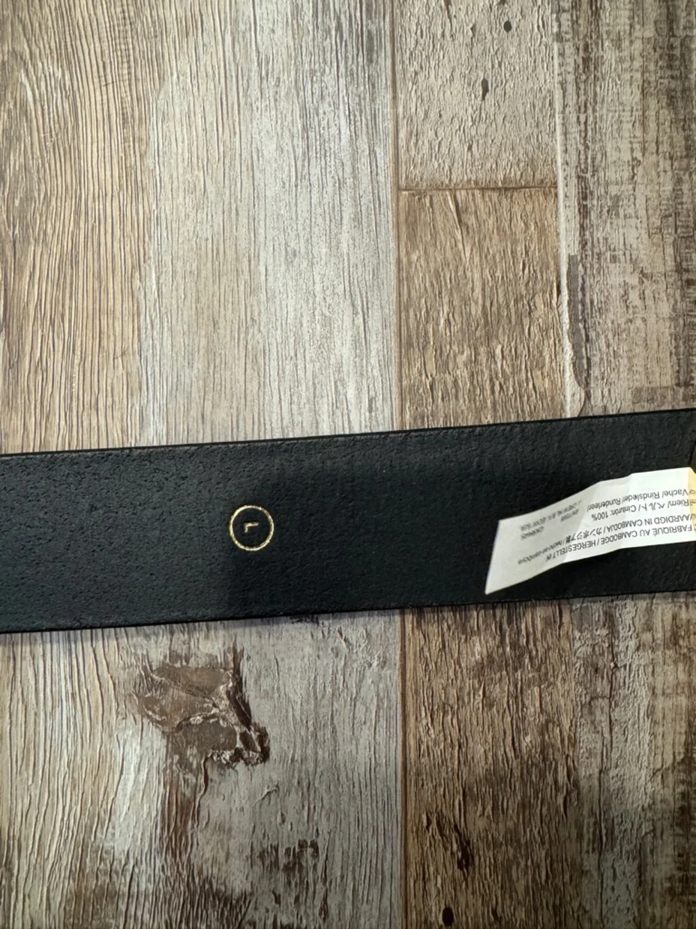 JCREW Black Pebbled Leather Belt with Gold Oval Buckle size L - Picture 4 of 8